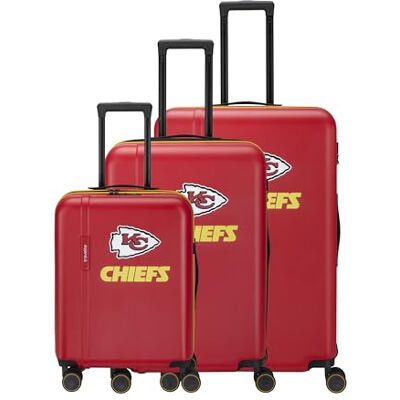 Travelite NFL 3-teiligesKoffer Set Kansas City Chiefs Größen L/M/S Hartschalenkofferset 3-teilig aus ABS mit TSA Schloss, 4 Doppelrollen, Dehnfalte im mittleren Trolley, 103/80/36 Liter Travelite NFL 3-teiligesKoffer Set Kansas City Chiefs Größen L/M/S Hartschalenkofferset 3-teilig aus ABS mit TSA Schloss, 4 Doppelrollen, Dehnfalte im mittleren Trolley, 103/80/36 Liter