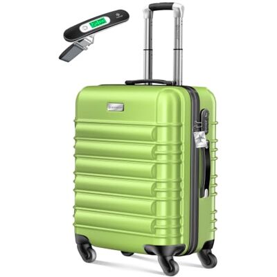 KESSER ® Handgepäck Reisekoffer 55L Hartschalen-Koffer Inkl. Kofferwaage + Gepäckanhänger Trolley Gepäck Rollkoffer Zahlenschloss 4 Rollen ABS-Hartschale Teleskopgriff, 55x40x25cm, Hellgrün KESSER ® Handgepäck Reisekoffer 55L Hartschalen-Koffer Inkl. Kofferwaage + Gepäckanhänger Trolley Gepäck Rollkoffer Zahlenschloss 4 Rollen ABS-Hartschale Teleskopgriff, 55x40x25cm, Hellgrün