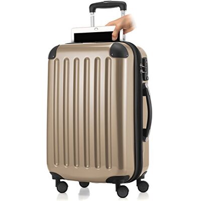 Hauptstadtkoffer Alex Handgepäck Koffer 55x38x23 cm + Laptopfach, 42 L, TSA Schloss, erweiterbarer Hartschalen Trolley aus PC ABS, 3,2 kg, 4 Doppelrollen, Champagnerr Hauptstadtkoffer Alex Handgepäck Koffer 55x38x23 cm + Laptopfach, 42 L, TSA Schloss, erweiterbarer Hartschalen Trolley aus PC ABS, 3,2 kg, 4 Doppelrollen, Champagnerr