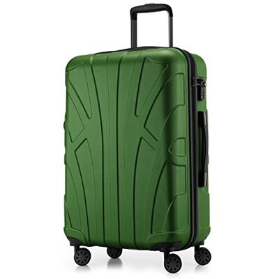 suitline Hartschalenkoffer mittelgroß 66x44x27 cm ABS Reisekoffer erweiterbar (58-68 L) mit TSA Schloss 4 Doppelrollen Teleskopgriff robust leicht Koffer für 1 Woche Urlaub Bahn Bus Reise, Grün suitline Hartschalenkoffer mittelgroß 66x44x27 cm ABS Reisekoffer erweiterbar (58-68 L) mit TSA Schloss 4 Doppelrollen Teleskopgriff robust leicht Koffer für 1 Woche Urlaub Bahn Bus Reise, Grün