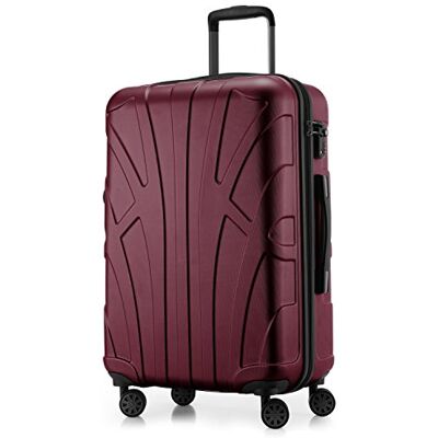 suitline Hartschalenkoffer mittelgroß 66x44x27 cm ABS Reisekoffer erweiterbar (58-68 L) mit TSA Schloss 4 Doppelrollen Teleskopgriff robust leicht Koffer für 1 Woche Urlaub Bahn Bus Reise, Burgund suitline Hartschalenkoffer mittelgroß 66x44x27 cm ABS Reisekoffer erweiterbar (58-68 L) mit TSA Schloss 4 Doppelrollen Teleskopgriff robust leicht Koffer für 1 Woche Urlaub Bahn Bus Reise, Burgund