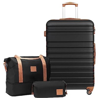 COOLIFE 3-Teiliges Koffer Set, Koffer Groß 77cm XL mit 1 Reisetasche,Leicht TSA-Schloss, Leicht ABS hartschale, Leise Räder, mit 1 Kulturbeutel für Aufgabegepäck, Geschäftsreise, Skiurlaub, wasserdicht COOLIFE 3-Teiliges Koffer Set, Koffer Groß 77cm XL mit 1 Reisetasche,Leicht TSA-Schloss, Leicht ABS hartschale, Leise Räder, mit 1 Kulturbeutel für Aufgabegepäck, Geschäftsreise, Skiurlaub, wasserdicht