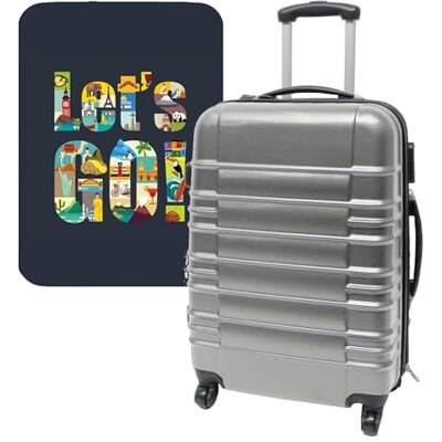WELL HOME MOBILIARIO & DECORACIÓN Kofferset 64 x 45 x 28 cm mit Schutztasche 'Let's Go', bunt, Koffer mit 4 Rädern und Schutzhülle WELL HOME MOBILIARIO & DECORACIÓN Kofferset 64 x 45 x 28 cm mit Schutztasche 'Let's Go', bunt, Koffer mit 4 Rädern und Schutzhülle