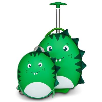 SJ GANG STYLE JAM GANG Kinderkoffer + Rucksack, Kofferset, Kindertrolley, Kindergepäck, Reisegepäck, Hartschalenkoffer für Kinder, mit Teleskopgriff für Jungen und Mädchen Dino SJ GANG STYLE JAM GANG Kinderkoffer + Rucksack, Kofferset, Kindertrolley, Kindergepäck, Reisegepäck, Hartschalenkoffer für Kinder, mit Teleskopgriff für Jungen und Mädchen Dino