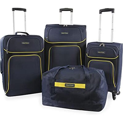Nautica Seascape Collection Softside Gepäck-Set, 4-teilig, Navy/Gelb, Seascape Collection Softside Gepäck-Set, 4-teilig Nautica Seascape Collection Softside Gepäck-Set, 4-teilig, Navy/Gelb, Seascape Collection Softside Gepäck-Set, 4-teilig