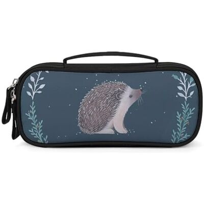 FekiLoot Niedlicher kleiner Igel, Mehrzweck-Organizer-Tasche mit Griff, strapazierfähiges PU-Leder, Stifttasche, tragbare Make-up-Aufbewahrungstasche für Reisen, Alltag, Schreibtisch-Organisation, 21 x 11 x FekiLoot Niedlicher kleiner Igel, Mehrzweck-Organizer-Tasche mit Griff, strapazierfähiges PU-Leder, Stifttasche, tragbare Make-up-Aufbewahrungstasche für Reisen, Alltag, Schreibtisch-Organisation, 21 x 11 x