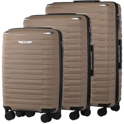 Diamond 3-teiliges Hartschalenkoffer-Set – Beige, Polypropylen, 360° Doppelrollen, Zahlenschloss, Teleskopgriff, Leicht & Stoßfest Diamond 3-teiliges Hartschalenkoffer-Set – Beige, Polypropylen, 360° Doppelrollen, Zahlenschloss, Teleskopgriff, Leicht & Stoßfest