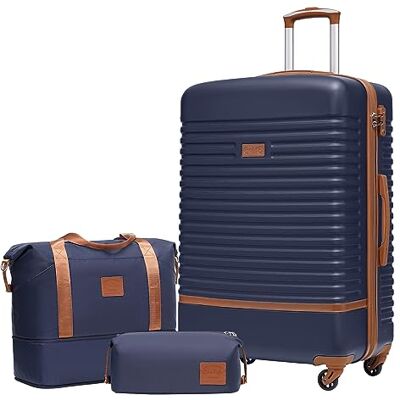 COOLIFE Koffer Set 3tlg, 28" Koffer Groß mit Reisetasche & Kulturbeutel Reisekoffer Set für Fernreisen, Leichter ABS Hartschalenkoffer, TSA-Schloss, YKK-Reißverschluss, 360° Rollen, Teleskopgriff COOLIFE Koffer Set 3tlg, 28" Koffer Groß mit Reisetasche & Kulturbeutel Reisekoffer Set für Fernreisen, Leichter ABS Hartschalenkoffer, TSA-Schloss, YKK-Reißverschluss, 360° Rollen, Teleskopgriff