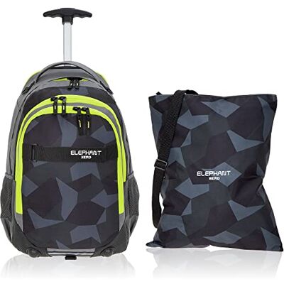 Elephant 2tlg. Set Trolley Schultrolley + Turnbeutel 12771 Cyber Camo Gelb Hero Signature Mädchen Jungen Kinder Schule Rucksack mit Rollen Räder Trolly Turnbeutel Atach Bag Trolleyrucksack Elephant 2tlg. Set Trolley Schultrolley + Turnbeutel 12771 Cyber Camo Gelb Hero Signature Mädchen Jungen Kinder Schule Rucksack mit Rollen Räder Trolly Turnbeutel Atach Bag Trolleyrucksack