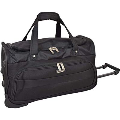 A1 FASHION GOODS Reise Duffle Tasche Leichtgewicht Wheeled Holdall Kabine Sport-Wochenendtasche Darwin (Schwarz) A1 FASHION GOODS Reise Duffle Tasche Leichtgewicht Wheeled Holdall Kabine Sport-Wochenendtasche Darwin (Schwarz)