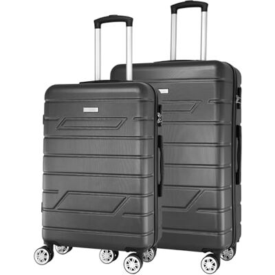 NOWI Bergamo Reisekoffer Wasserabweisend, 8 Rollen 360° Drehbar, Teleskopgestänge, Voll gefütterter Innenraum (anthrazit, Set 2tl.) NOWI Bergamo Reisekoffer Wasserabweisend, 8 Rollen 360° Drehbar, Teleskopgestänge, Voll gefütterter Innenraum (anthrazit, Set 2tl.)