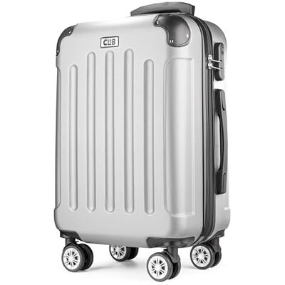 POSH Hartschalenkoffer Koffer & trolleys rollkoffer handgepäck reisekoffer mit Rollen Koffer groß, mittelgroß, klein ABS Leichter Kofferset 3 teilig im M-L-XL (Silber, L) POSH Hartschalenkoffer Koffer & trolleys rollkoffer handgepäck reisekoffer mit Rollen Koffer groß, mittelgroß, klein ABS Leichter Kofferset 3 teilig im M-L-XL (Silber, L)