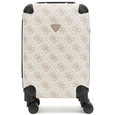 Guess Koffer mit Rollen, Monogramm-Design, Beige und Schwarz, 4 drehbare Räder, beige, Cabina, Elegant Guess Koffer mit Rollen, Monogramm-Design, Beige und Schwarz, 4 drehbare Räder, beige, Cabina, Elegant