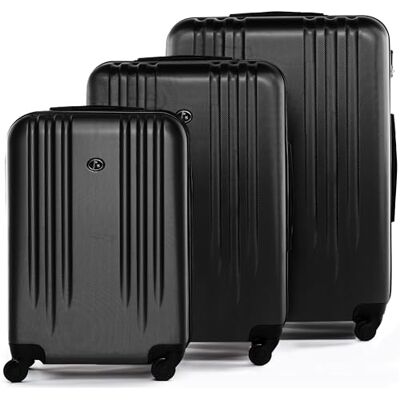 FERGÉ Kofferset 3 teilig Hartschale Marseille Reisekoffer Trolley-Set (Handgepäck, L, XL) 3er Set Hartschalenkoffer Roll-Koffer 4 Rollen 100% ABS schwarz FERGÉ Kofferset 3 teilig Hartschale Marseille Reisekoffer Trolley-Set (Handgepäck, L, XL) 3er Set Hartschalenkoffer Roll-Koffer 4 Rollen 100% ABS schwarz