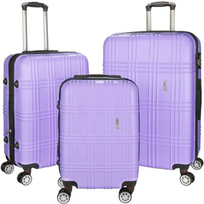 BRUBAKER 3tlg. Hartschalenkofferset Bahamas Reisekoffer Kofferset Erweiterbare Hartschalen Koffer mit Zahlenschloss, 4 Rollen und Teleskopgriff (M, L, XL Flieder Lila) BRUBAKER 3tlg. Hartschalenkofferset Bahamas Reisekoffer Kofferset Erweiterbare Hartschalen Koffer mit Zahlenschloss, 4 Rollen und Teleskopgriff (M, L, XL Flieder Lila)