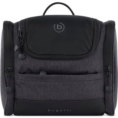 Bugatti Universum Kulturbeutel S zum Aufhängen, Kulturtasche für Damen & Herren in schwarz Bugatti Universum Kulturbeutel S zum Aufhängen, Kulturtasche für Damen & Herren in schwarz