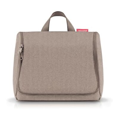 reisenthel toiletbag XL Herringbone Mokka praktischer Kulturbeutel mit Haken, wasserabweisendes Material reisenthel toiletbag XL Herringbone Mokka praktischer Kulturbeutel mit Haken, wasserabweisendes Material