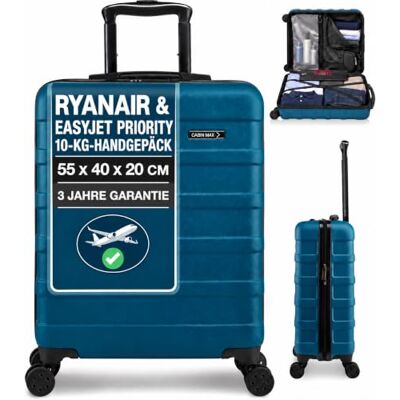 Cabin Max Handgepäck Koffer groß Trolley Handgepäck 55x40x20 Reisekoffer 55x40x20 cm, Ryanair, EasyJet, Wizz Air, British Airways, Jet2, Vueling, Iberia, Air France, Lufthansa, Hartschale, ABS, 40L Cabin Max Handgepäck Koffer groß Trolley Handgepäck 55x40x20 Reisekoffer 55x40x20 cm, Ryanair, EasyJet, Wizz Air, British Airways, Jet2, Vueling, Iberia, Air France, Lufthansa, Hartschale, ABS, 40L