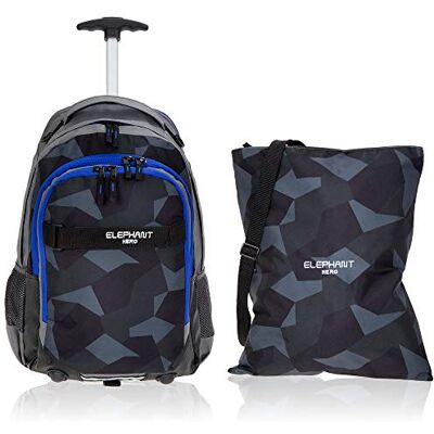 Elephant 2tlg. Set Trolley Schultrolley + Turnbeutel 12771 Cyber Camo Blau Hero Signature Mädchen Jungen Kinder Schule Rucksack mit Rollen Räder Trolly Turnbeutel Atach Bag Trolleyrucksack Elephant 2tlg. Set Trolley Schultrolley + Turnbeutel 12771 Cyber Camo Blau Hero Signature Mädchen Jungen Kinder Schule Rucksack mit Rollen Räder Trolly Turnbeutel Atach Bag Trolleyrucksack