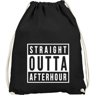 MoonWorks ® Turnbeutel Spruch lustig straight outta afterhour Stoffbeutel gym bag Schwarz unisize MoonWorks ® Turnbeutel Spruch lustig straight outta afterhour Stoffbeutel gym bag Schwarz unisize