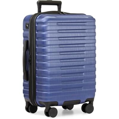 U.S. Traveler Boren Hartschalenkoffer aus Polycarbonat, robust, mit 8 Spinner-Rollen, Aluminiumgriff, Marineblau, Carry-on 22-Inch, USB Port U.S. Traveler Boren Hartschalenkoffer aus Polycarbonat, robust, mit 8 Spinner-Rollen, Aluminiumgriff, Marineblau, Carry-on 22-Inch, USB Port