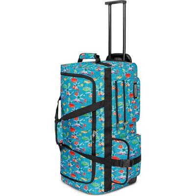 normani Reisetasche mit Rollen 80 Liter Volumen Reise-Trolley mit großem Hauptfach Weichgepäck Weekender Saunatasche Tropical XXL normani Reisetasche mit Rollen 80 Liter Volumen Reise-Trolley mit großem Hauptfach Weichgepäck Weekender Saunatasche Tropical XXL