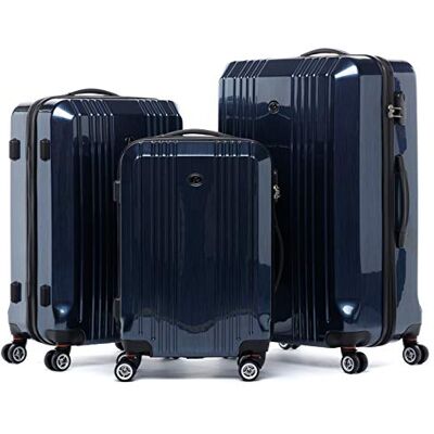 FERGÉ Kofferset Hartschale 3-teilig Cannes Trolley-Set Handgepäck 55 cm, L und XL 3er Set Hartschalenkoffer Roll-Koffer 4 Rollen 100% ABS & PC blau FERGÉ Kofferset Hartschale 3-teilig Cannes Trolley-Set Handgepäck 55 cm, L und XL 3er Set Hartschalenkoffer Roll-Koffer 4 Rollen 100% ABS & PC blau
