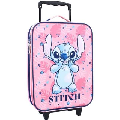 Disney Stitch Trolley Koffer 12L Kinder Mädchen Kinderkoffer Trolley Handgepäck Kindertrolley (Rosa) Disney Stitch Trolley Koffer 12L Kinder Mädchen Kinderkoffer Trolley Handgepäck Kindertrolley (Rosa)