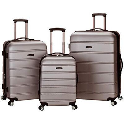 Rockland Melbourne Hardside Erweiterbares Spinner-Rad Gepäck, Silber, 3-Piece Set (20/24/28), Melbourne Hartschalen-Koffer, erweiterbar Rockland Melbourne Hardside Erweiterbares Spinner-Rad Gepäck, Silber, 3-Piece Set (20/24/28), Melbourne Hartschalen-Koffer, erweiterbar