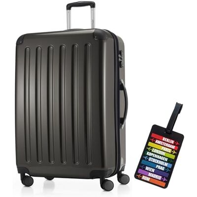 Hauptstadtkoffer Alex Hartschalen-Koffer-XL Koffer Trolley Rollkoffer Reisekoffer Erweiterbar, 4 Rollen, TSA Zahlenschloss, 75 cm, 119 Liter, Graphit + Design Kofferanhänger Hauptstadtkoffer Alex Hartschalen-Koffer-XL Koffer Trolley Rollkoffer Reisekoffer Erweiterbar, 4 Rollen, TSA Zahlenschloss, 75 cm, 119 Liter, Graphit + Design Kofferanhänger