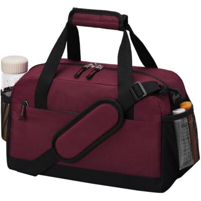 LONALIA 14L kleine Sporttasche, Nassfach, 14 Zoll, Weinrot Handgepäcktauglich, wasserabweisend, mini Duffel-Tasche, mehrere Fächer für Wochenende, Übernachtung, Reisen, Training LONALIA 14L kleine Sporttasche, Nassfach, 14 Zoll, Weinrot Handgepäcktauglich, wasserabweisend, mini Duffel-Tasche, mehrere Fächer für Wochenende, Übernachtung, Reisen, Training