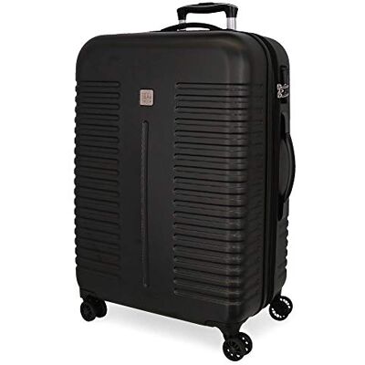 Roll Road India Mittlerer Koffer Schwarz 48x70x27 cms Hartschalen ABS Kombinationsschloss 75L 3,7Kgs 4 Doppelräder Erweiterbar Roll Road India Mittlerer Koffer Schwarz 48x70x27 cms Hartschalen ABS Kombinationsschloss 75L 3,7Kgs 4 Doppelräder Erweiterbar