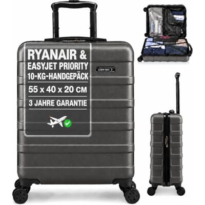 Cabin Max Handgepäck Koffer groß Trolley Handgepäck 55x40x20 Reisekoffer 55x40x20 cm, Ryanair, EasyJet, Wizz Air, British Airways, Jet2, Vueling, Iberia, Air France, Lufthansa, Hartschale, ABS, 40L Cabin Max Handgepäck Koffer groß Trolley Handgepäck 55x40x20 Reisekoffer 55x40x20 cm, Ryanair, EasyJet, Wizz Air, British Airways, Jet2, Vueling, Iberia, Air France, Lufthansa, Hartschale, ABS, 40L