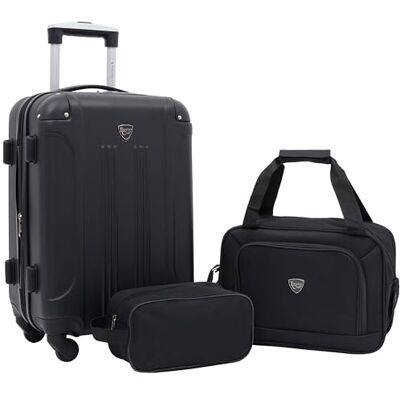 Travelers Club Handgepäck Chicago Hartschalen-Erweiterbare Spinner-Handgepäck, Schwarz, 51 cm Travelers Club Handgepäck Chicago Hartschalen-Erweiterbare Spinner-Handgepäck, Schwarz, 51 cm