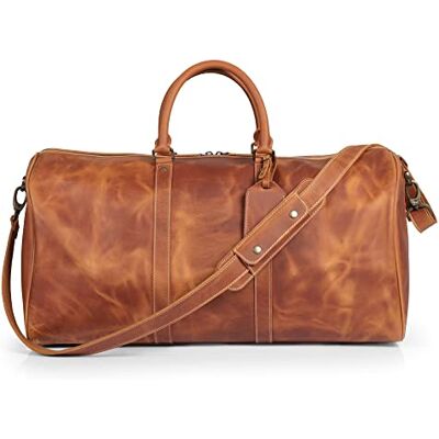 Londo Echtleder Duffle Bag – Vintage Retro Reisetasche, Wochenendtasche, Handgepäck mit Verstellbarem Schultergurt & Innenfach – Stylische Sporttasche für Männer & Frauen Londo Echtleder Duffle Bag – Vintage Retro Reisetasche, Wochenendtasche, Handgepäck mit Verstellbarem Schultergurt & Innenfach – Stylische Sporttasche für Männer & Frauen