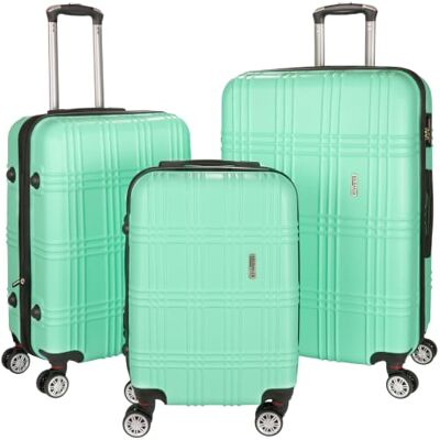 BRUBAKER 3tlg. Hartschalenkofferset Bahamas ABS Rollkoffer Mint Erweiterbare Hartschalen Koffer mit Zahlenschloss, 4 Rollen und Teleskopgriff Reisekoffer Kofferset inkl. Handgepäck BRUBAKER 3tlg. Hartschalenkofferset Bahamas ABS Rollkoffer Mint Erweiterbare Hartschalen Koffer mit Zahlenschloss, 4 Rollen und Teleskopgriff Reisekoffer Kofferset inkl. Handgepäck