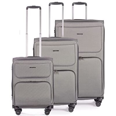Stratic Bendigo Light+ Kofferset 3-teilig Koffer Weichschale Reisekoffer Trolley Handgepäck, 4 Rollen, TSA Kofferschloss, erweiterbar, S,M,L, Silver Stratic Bendigo Light+ Kofferset 3-teilig Koffer Weichschale Reisekoffer Trolley Handgepäck, 4 Rollen, TSA Kofferschloss, erweiterbar, S,M,L, Silver
