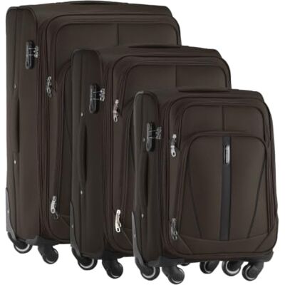 Diamond 3-teiliges Weichschalenkoffer-Set – Braun, Erweiterbar, 360° Rollen, Zahlenschloss, Codura 1200D, Leicht & Robust Diamond 3-teiliges Weichschalenkoffer-Set – Braun, Erweiterbar, 360° Rollen, Zahlenschloss, Codura 1200D, Leicht & Robust