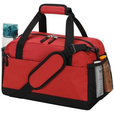 LONALIA 14L kleine Sporttasche, Nassfach, 14 Zoll, Rot Handgepäcktauglich, wasserabweisend, mini Duffel-Tasche, mehrere Fächer für Wochenende, Übernachtung, Reisen, Training LONALIA 14L kleine Sporttasche, Nassfach, 14 Zoll, Rot Handgepäcktauglich, wasserabweisend, mini Duffel-Tasche, mehrere Fächer für Wochenende, Übernachtung, Reisen, Training