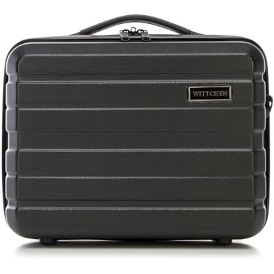WITTCHEN COMODO Line Kosmetikkoffer Reisegepäck Kulturbeutel Kosmetiketui aus ABS Kosmetiktasche Damen Reiseetui Abnehmbarer Trageriemen Größe XS Schwarz WITTCHEN COMODO Line Kosmetikkoffer Reisegepäck Kulturbeutel Kosmetiketui aus ABS Kosmetiktasche Damen Reiseetui Abnehmbarer Trageriemen Größe XS Schwarz