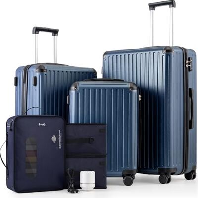 COOLIFE Vakuum Koffer Set, Hartschalenkoffer, Reisekoffer Set mit Pumpe Verstärkte Ecken, ABS+PC Gepäck mit 360°- Rollen und TSA-Schloss, Trolley mit Vakuumsystem für Langreise / Langstreckenreise COOLIFE Vakuum Koffer Set, Hartschalenkoffer, Reisekoffer Set mit Pumpe Verstärkte Ecken, ABS+PC Gepäck mit 360°- Rollen und TSA-Schloss, Trolley mit Vakuumsystem für Langreise / Langstreckenreise