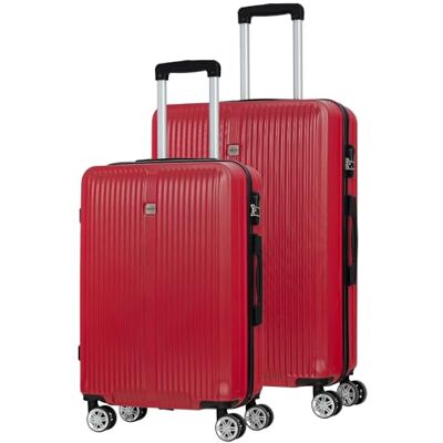 NOWI Hartschalen-Koffer Trolley Rollkoffer Reisekoffer Handgepäck 8 Rollen (M-L-XL-Set) (Rot, 2-teiliges Set) NOWI Hartschalen-Koffer Trolley Rollkoffer Reisekoffer Handgepäck 8 Rollen (M-L-XL-Set) (Rot, 2-teiliges Set)