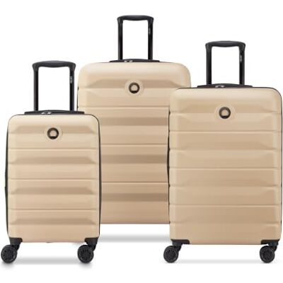 DELSEY Paris Air Armour Reisekoffer, Hartschale, ausziehbar, Warmer Sand, 3er-Set (55 x 35 x 20 cm), Klassisch DELSEY Paris Air Armour Reisekoffer, Hartschale, ausziehbar, Warmer Sand, 3er-Set (55 x 35 x 20 cm), Klassisch