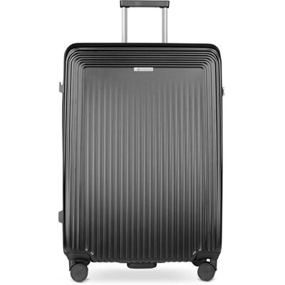 Bugatti Linea Hartschalen-Koffer L mit 4 Rollen, großer Reise-Trolley aus Polycarbonat, schwarz Bugatti Linea Hartschalen-Koffer L mit 4 Rollen, großer Reise-Trolley aus Polycarbonat, schwarz