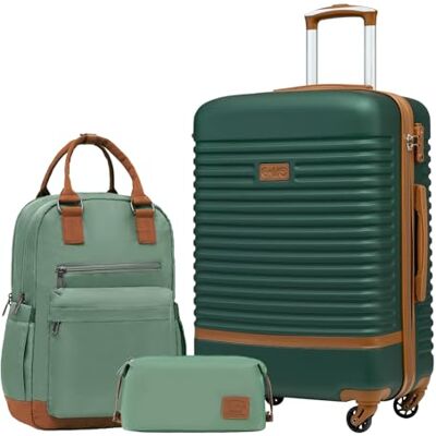 COOLIFE Koffer Set 3tlg, Reisekoffer Set mit Reiserucksack & Kulturbeutel 24" Koffer Mittelgroß für Mittelstrecke, Leichter ABS Hartschale, TSA-Schloss, YKK-Reißverschluss, 360° Rollen, Teleskopgrif COOLIFE Koffer Set 3tlg, Reisekoffer Set mit Reiserucksack & Kulturbeutel 24" Koffer Mittelgroß für Mittelstrecke, Leichter ABS Hartschale, TSA-Schloss, YKK-Reißverschluss, 360° Rollen, Teleskopgrif