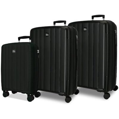 Roll Road Joumma Acadia Kofferset schwarz 55/65/ 75 cm Starres integriertes Kombinationsvorhängeschloss aus Polypropylen 210L 10.2kg 4 Doppelrollen ausziehbares Handgepäck Roll Road Joumma Acadia Kofferset schwarz 55/65/ 75 cm Starres integriertes Kombinationsvorhängeschloss aus Polypropylen 210L 10.2kg 4 Doppelrollen ausziehbares Handgepäck