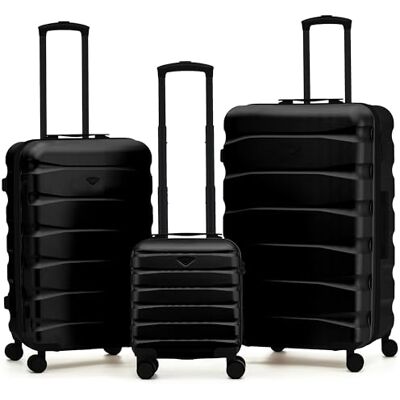 Flight Knight 3er Kofferset ABS Hartschalenkoffer Fuer Urlaub und Reisen Handgepaeck 40 cm Mittel und Gross Check In Koffer Leicht und Robust 8 Rollen Spinner TSA Schloss Flight Knight 3er Kofferset ABS Hartschalenkoffer Fuer Urlaub und Reisen Handgepaeck 40 cm Mittel und Gross Check In Koffer Leicht und Robust 8 Rollen Spinner TSA Schloss