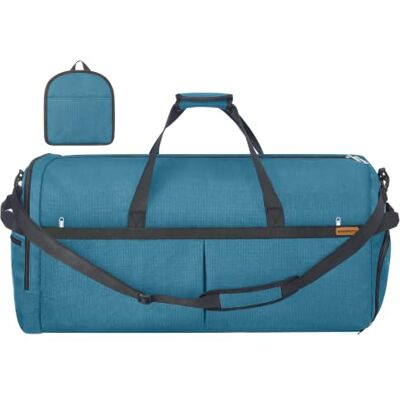 SONGMICS Reisetasche, 120L Faltbare Sporttasche mit Schuhfach Weekender aus Polyester, 80 x 35 x 40 cm, mit Nassfach, für Reise, Blau RBF120Q101 SONGMICS Reisetasche, 120L Faltbare Sporttasche mit Schuhfach Weekender aus Polyester, 80 x 35 x 40 cm, mit Nassfach, für Reise, Blau RBF120Q101