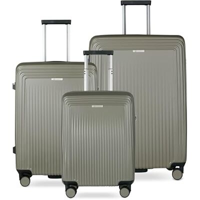 Bugatti Linea 3er-Hartschalen Kofferset S/M/L Leichtlaufrollen, Olive sehr leicht und robust, 360°Doppelrollen, Trolley, TSA Zahlenschloss, Polycarbonat Bugatti Linea 3er-Hartschalen Kofferset S/M/L Leichtlaufrollen, Olive sehr leicht und robust, 360°Doppelrollen, Trolley, TSA Zahlenschloss, Polycarbonat