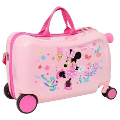 safta Disney Minnie Mouse Baby Kinderkoffer, 4 Doppelrollen (360°), rosa ABS+PC, gefütterter Innenraum mit Trennwand und Reißverschlusstasche, Schultergurt und Fußstütze, Maße: 44 x 21 x 27 cm safta Disney Minnie Mouse Baby Kinderkoffer, 4 Doppelrollen (360°), rosa ABS+PC, gefütterter Innenraum mit Trennwand und Reißverschlusstasche, Schultergurt und Fußstütze, Maße: 44 x 21 x 27 cm